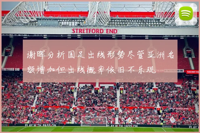 谢晖分析国足出线形势尽管亚洲名额增加但出线概率依旧不乐观
